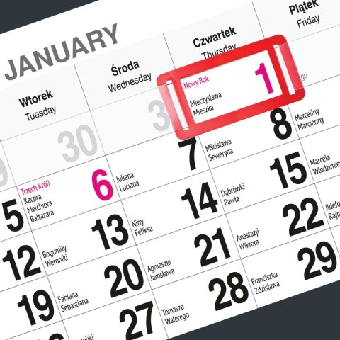 Kalendarz ścienny KOT A5 210mm x 450mm Press Kalendarz ścienny KOT A5 210mm x 450mm Press