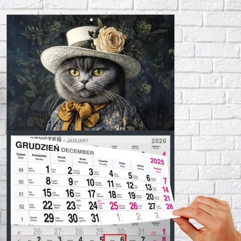 Kalendarz ścienny KOT A5 210mm x 450mm Press Kalendarz ścienny KOT A5 210mm x 450mm Press
