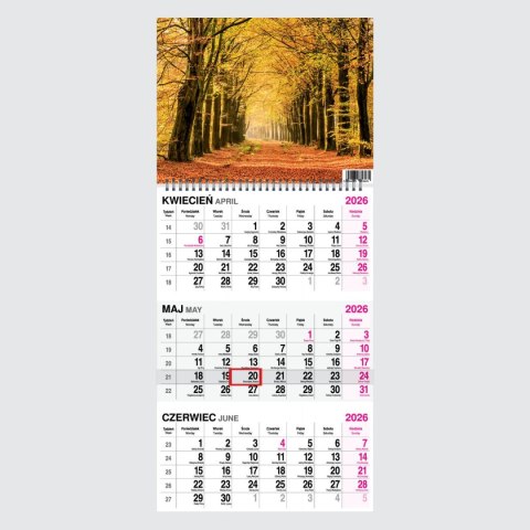 Kalendarz ścienny LAS A4 Press Kalendarz ścienny LAS A4 Press