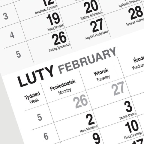 Kalendarz ścienny LAS A4 Press Kalendarz ścienny LAS A4 Press