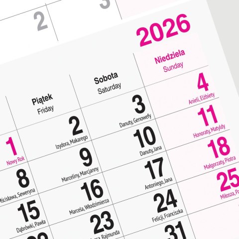 Kalendarz ścienny LAS A4 Press Kalendarz ścienny LAS A4 Press