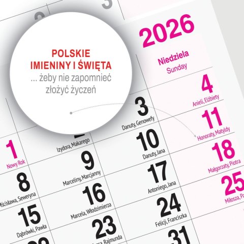 Kalendarz ścienny LAS A4 Press Kalendarz ścienny LAS A4 Press