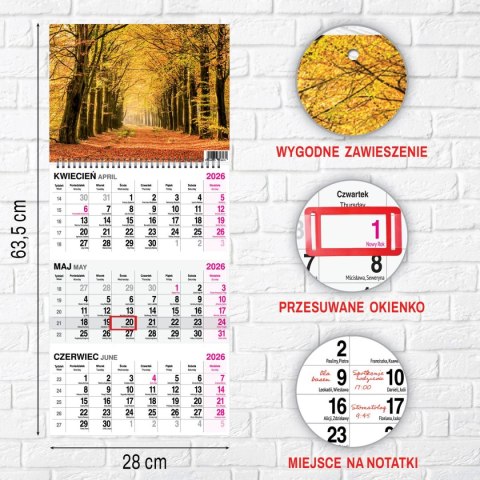 Kalendarz ścienny LAS A4 Press Kalendarz ścienny LAS A4 Press