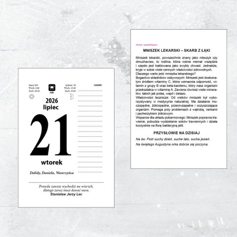 Kalendarz ścienny ZDZIERAK KUCHNIA POLSKA A6 Press Kalendarz ścienny ZDZIERAK KUCHNIA POLSKA A6 Press