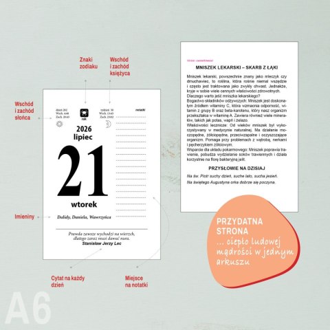 Kalendarz ścienny ZDZIERAK KUCHNIA POLSKA A6 Press Kalendarz ścienny ZDZIERAK KUCHNIA POLSKA A6 Press