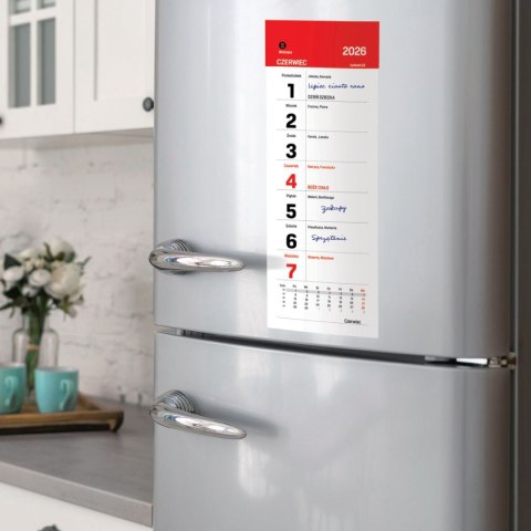 Kalendarz ścienny na lodówkę z magnesem 120mm x 270mm Press Kalendarz ścienny na lodówkę z magnesem 120mm x 270mm Press