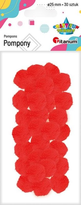 Pompony Craft-Fun Series czerwone 30 szt Titanum