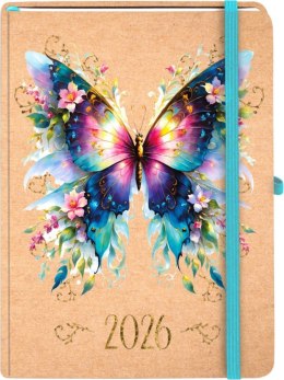 Kalendarz książkowy (terminarz) 2026 KRAFT TNS A5 Antra (MOTYL)