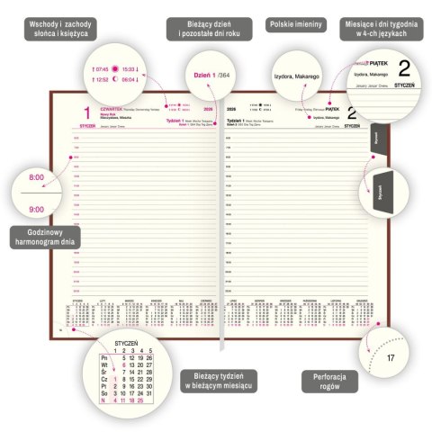 Kalendarz książkowy (terminarz) A4 Press (DZIENNY) Kalendarz książkowy (terminarz) A4 Press (DZIENNY)