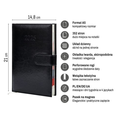 Kalendarz książkowy (terminarz) BUSINESS PREMIUM A5 Press (DZIENNY) Kalendarz książkowy (terminarz) BUSINESS PREMIUM A5 Press (DZIENNY)