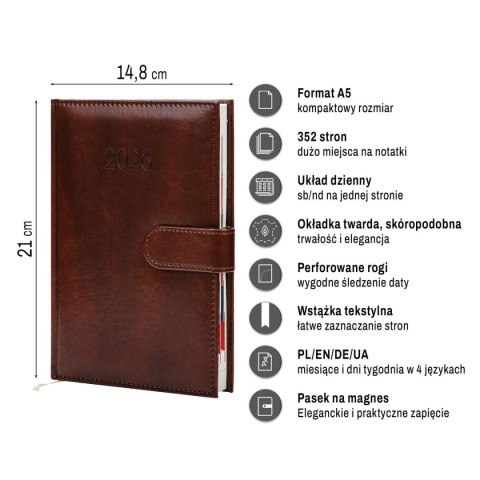 Kalendarz książkowy (terminarz) BUSINESS PREMIUM A5 Press (DZIENNY) Kalendarz książkowy (terminarz) BUSINESS PREMIUM A5 Press (DZIENNY)