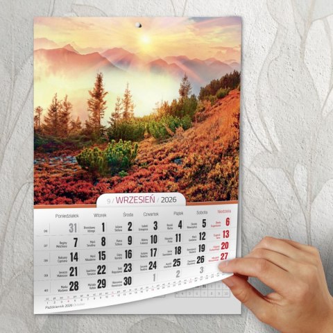 Kalendarz ścienny A4 KRAJOBRAZY A4 x 300mm Press (5904830713435)