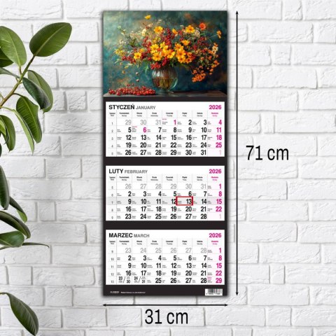Kalendarz ścienny BUKIET 310mm x 790mm Press Kalendarz ścienny BUKIET 310mm x 790mm Press