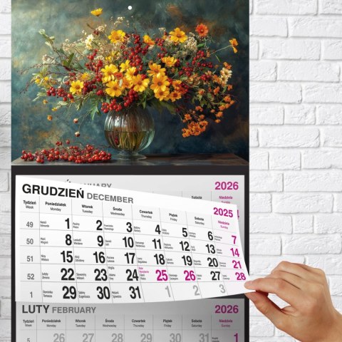 Kalendarz ścienny BUKIET 310mm x 790mm Press Kalendarz ścienny BUKIET 310mm x 790mm Press