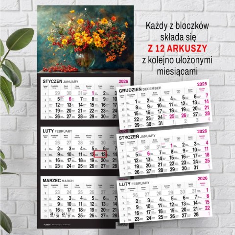 Kalendarz ścienny BUKIET 310mm x 790mm Press Kalendarz ścienny BUKIET 310mm x 790mm Press