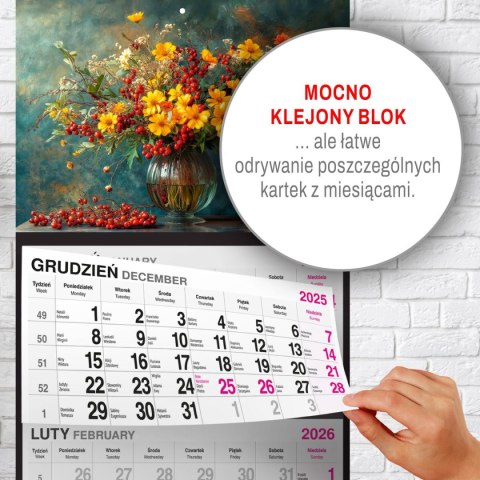 Kalendarz ścienny BUKIET 310mm x 790mm Press Kalendarz ścienny BUKIET 310mm x 790mm Press