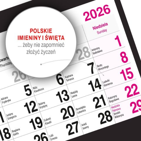 Kalendarz ścienny BUKIET 310mm x 790mm Press Kalendarz ścienny BUKIET 310mm x 790mm Press