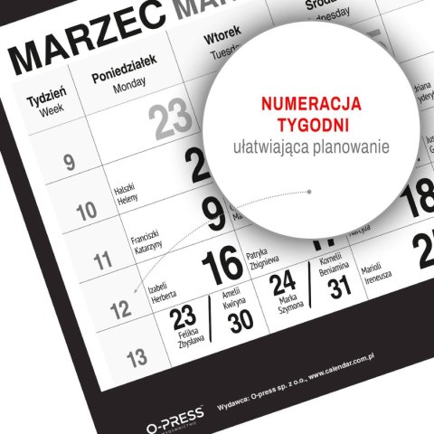 Kalendarz ścienny BUKIET 310mm x 790mm Press Kalendarz ścienny BUKIET 310mm x 790mm Press