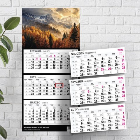 Kalendarz ścienny GÓRY A5 250mm x 450mm Press Kalendarz ścienny GÓRY A5 250mm x 450mm Press