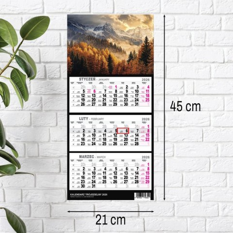 Kalendarz ścienny GÓRY A5 250mm x 450mm Press Kalendarz ścienny GÓRY A5 250mm x 450mm Press