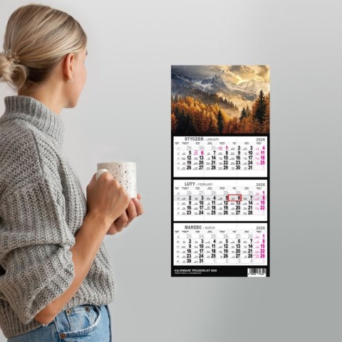 Kalendarz ścienny GÓRY A5 250mm x 450mm Press Kalendarz ścienny GÓRY A5 250mm x 450mm Press