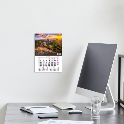 Kalendarz ścienny JEDNODZIELNY GÓRY A4 210mm x 295mm Press