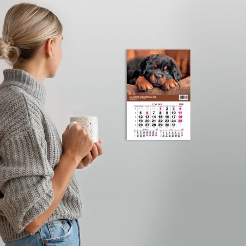 Kalendarz ścienny JEDNODZIELNY PIES A4 210mm x 295mm Press Kalendarz ścienny JEDNODZIELNY PIES A4 210mm x 295mm Press