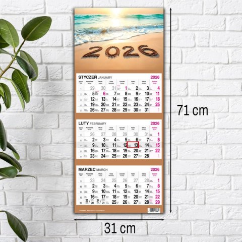 Kalendarz ścienny PLAŻA 310mm x 790mm Press