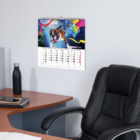 Kalendarz ścienny PSY POD WODĄ 33x33 330mm x 330mm Press Kalendarz ścienny PSY POD WODĄ 33x33 330mm x 330mm Press