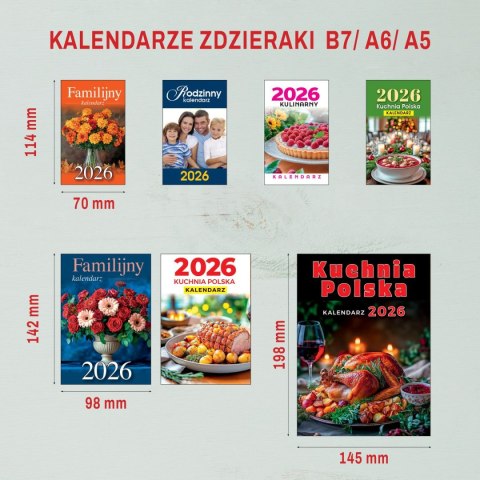 Kalendarz ścienny ZDZIERAK FAMILIJNY A6 Press