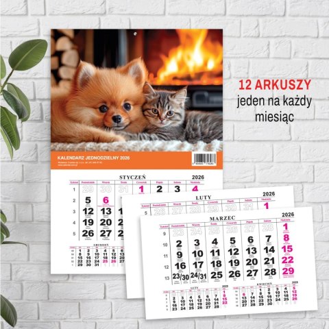 Kalendarz ścienny na lodówkę z magnesem 137mm x 210mm Press (MILUSIŃSCY) Kalendarz ścienny na lodówkę z magnesem 137mm x 210mm Press (MILUSIŃSCY)