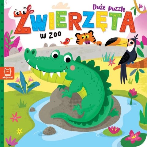 Książka dla dzieci Zwierzęta w zoo. Duże puzzle Aksjomat Książka dla dzieci Zwierzęta w zoo. Duże puzzle Aksjomat