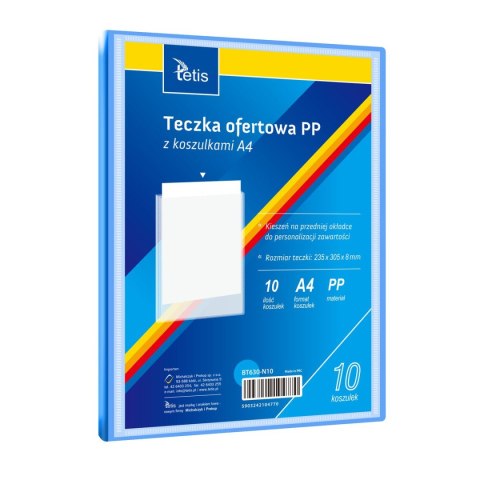 Teczka plastikowa niebieska A4 , 10 koszulek 5903242104770 A4 niebieski Tetis (BT630-N10) Teczka plastikowa niebieska A4 , 10 koszulek 5903242104770 A4 niebieski Tetis (BT630-N10)
