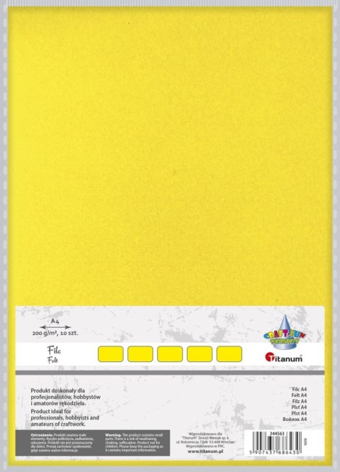 Filc Craft-Fun Series A4 kolor: cytrynowy 10 ark. Titanum (089)