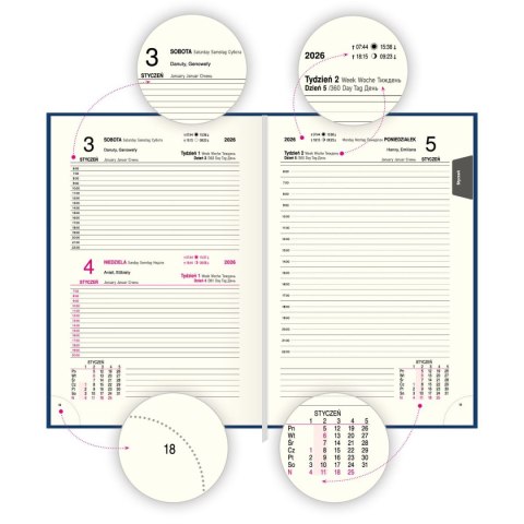 Kalendarz książkowy (terminarz) PREMIUM A5 Press (DZIENNY) Kalendarz książkowy (terminarz) PREMIUM A5 Press (DZIENNY)