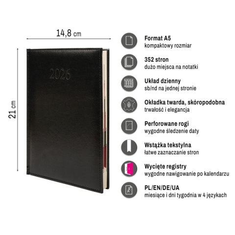 Kalendarz książkowy (terminarz) PREMIUM A5 Press (DZIENNY) Kalendarz książkowy (terminarz) PREMIUM A5 Press (DZIENNY)
