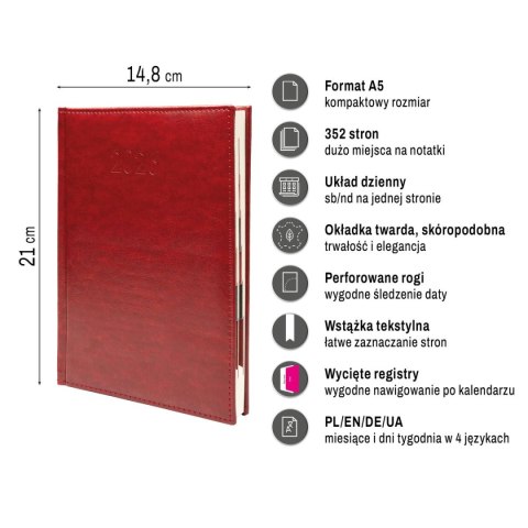 Kalendarz książkowy (terminarz) PREMIUM A5 Press (DZIENNY) Kalendarz książkowy (terminarz) PREMIUM A5 Press (DZIENNY)