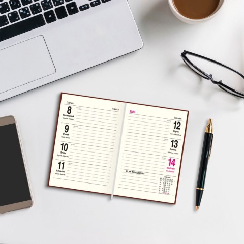 Kalendarz książkowy (terminarz) PRESTIGE A6 Press (tygodniowy) Kalendarz książkowy (terminarz) PRESTIGE A6 Press (tygodniowy)