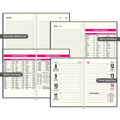 Kalendarz książkowy (terminarz) PRESTIGE A6 Press (tygodniowy) Kalendarz książkowy (terminarz) PRESTIGE A6 Press (tygodniowy)
