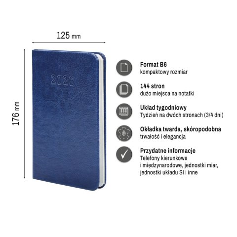 Kalendarz książkowy (terminarz) Premium Lux B7 Press (tygodniowy) Kalendarz książkowy (terminarz) Premium Lux B7 Press (tygodniowy)