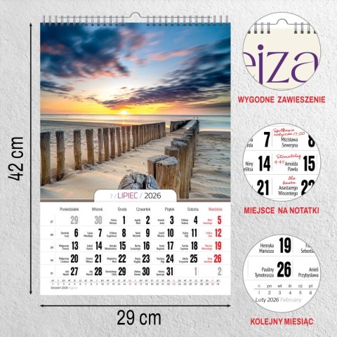 Kalendarz ścienny 16 stron wieloplanszowy A3 Press (PEJZAŻE) Kalendarz ścienny 16 stron wieloplanszowy A3 Press (PEJZAŻE)