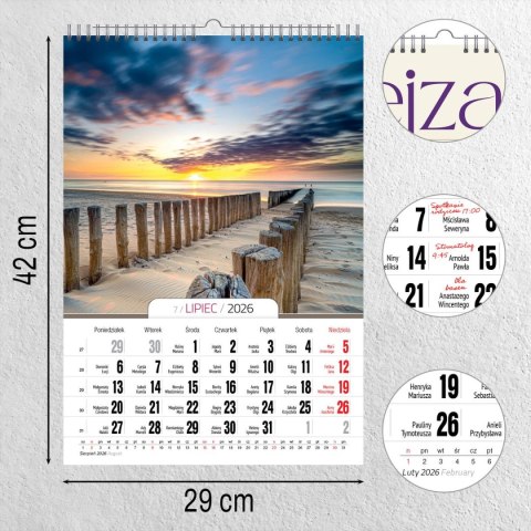 Kalendarz ścienny 16 stron wieloplanszowy A3 Press (PEJZAŻE) Kalendarz ścienny 16 stron wieloplanszowy A3 Press (PEJZAŻE)