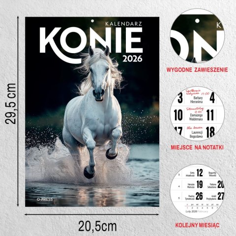Kalendarz ścienny A4 KONIE A4 Press (5904830713398) Kalendarz ścienny A4 KONIE A4 Press (5904830713398)
