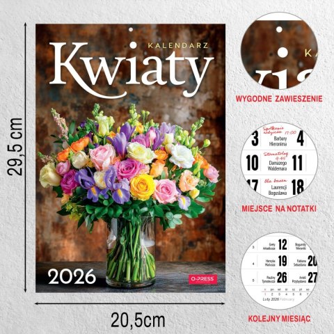 Kalendarz ścienny A4 KWIATY A4 x 300mm Press (5904830713466) Kalendarz ścienny A4 KWIATY A4 x 300mm Press (5904830713466)