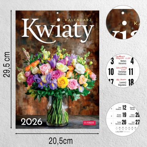 Kalendarz ścienny A4 KWIATY A4 x 300mm Press (5904830713466) Kalendarz ścienny A4 KWIATY A4 x 300mm Press (5904830713466)