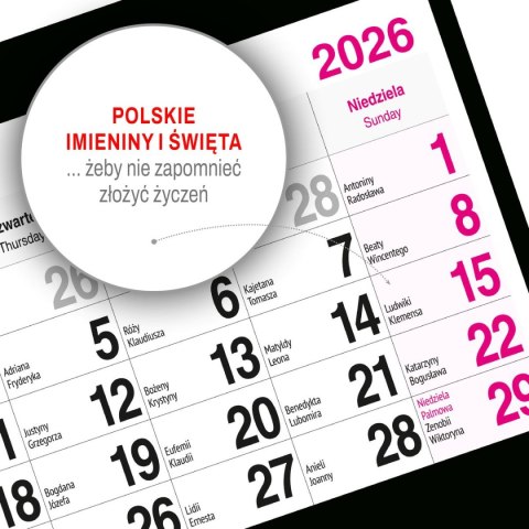 Kalendarz ścienny PIES 310mm x 790mm Press Kalendarz ścienny PIES 310mm x 790mm Press