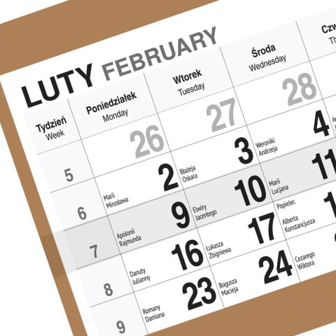 Kalendarz ścienny PIES A5 210mm x 450mm Press Kalendarz ścienny PIES A5 210mm x 450mm Press