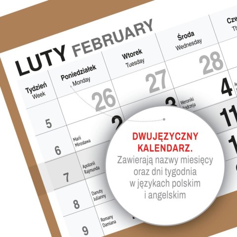 Kalendarz ścienny PIES A5 210mm x 450mm Press Kalendarz ścienny PIES A5 210mm x 450mm Press