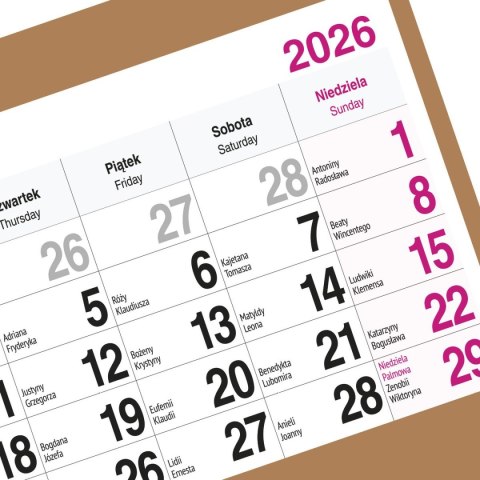 Kalendarz ścienny PIES A5 210mm x 450mm Press Kalendarz ścienny PIES A5 210mm x 450mm Press