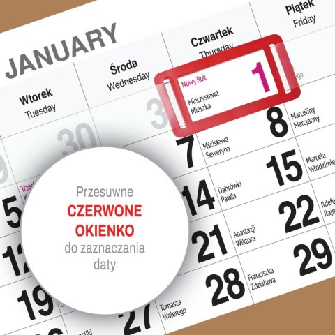 Kalendarz ścienny PIES A5 210mm x 450mm Press Kalendarz ścienny PIES A5 210mm x 450mm Press